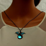 Retro Luminous Fairy Dragon Luminous Pendant Necklace Magic Steampunk Gift