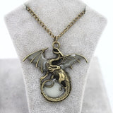 Retro Luminous Fairy Dragon Luminous Pendant Necklace Magic Steampunk Gift