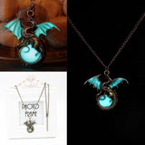 Retro Luminous Fairy Dragon Luminous Pendant Necklace Magic Steampunk Gift