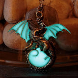Retro Luminous Fairy Dragon Luminous Pendant Necklace Magic Steampunk Gift