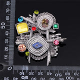 Geometric Brooch Chain Scarves Buckle for Party