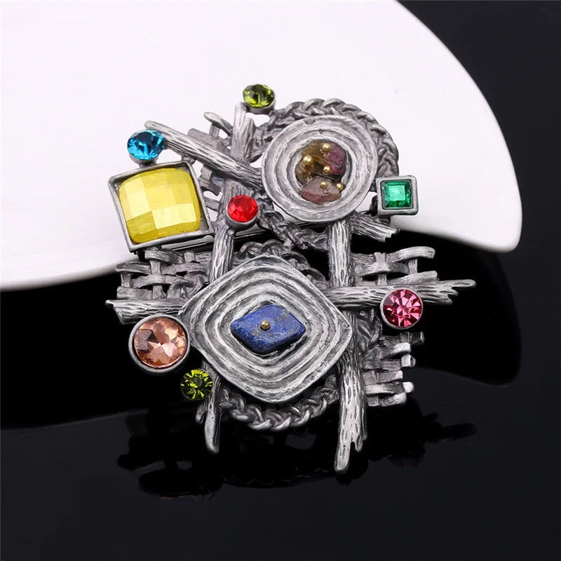 Geometric Brooch Chain Scarves Buckle for Party