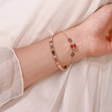 Roman Numerals Charm Bangle Rose Stainless Steel Jewelry