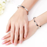 Roman Numerals Charm Bangle Rose Stainless Steel Jewelry