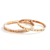 Roman Numerals Charm Bangle Rose Stainless Steel Jewelry