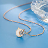 Rose Moon 925 Sterling Silver Jewelry Set Lady Birthday Present