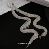 Silver Chain Hairpins Women Braid Headband Long Tassel Hair Accessories