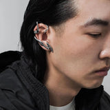 Silver Irregular Clip Earrings For Unisex Statement Cartilage Party Jewelry
