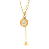 Stainless Steel Bear Necklace Women Shell Pendant Chain Gift