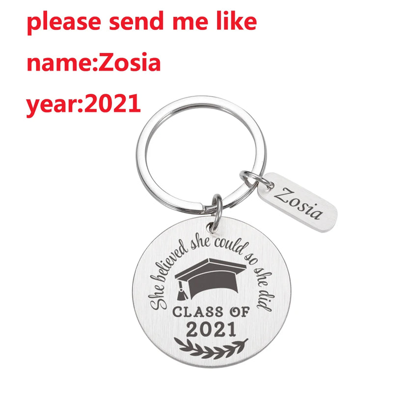 Stainless Steel Class Of Key Chain Graduation Gift DIY