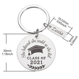 Stainless Steel Class Of Key Chain Graduation Gift DIY