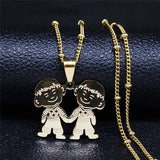 Stainless Steel Family Necklace for Women N550