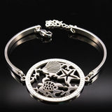 Starfish Crystal Stainless Steel Silver Bracelet B18236S07
