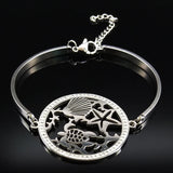 Starfish Crystal Stainless Steel Silver Bracelet B18236S07