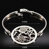 Starfish Crystal Stainless Steel Silver Bracelet B18236S07