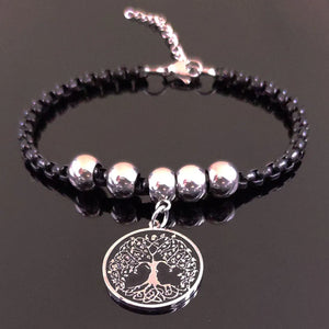 Tree of Life Charm Bracelet Stainless Steel Women Jewelry