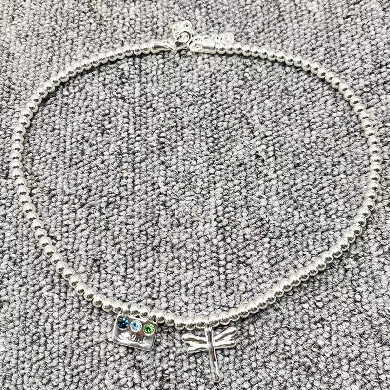 UNOde50 Electroplated 925 Colored Gemstones and Dragonfly Necklace