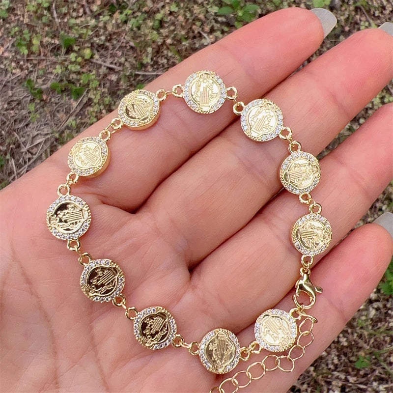 Round Shape Tailed Chain Bracelet Women Jewelry Gift