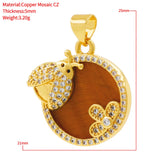 Natural Tiger Eye Shell Agate Pendant for Jewelry Making
