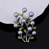 Vintage Grass Shape Brooch Scarves Buckle Accessory for Women