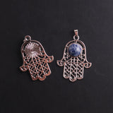 12Pcs Natural Stone Pendant Red Agate Crystal Yoga Healing Reiki Jewelry