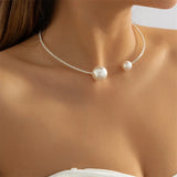 Personality Pearl Geometric Collar Necklace Small Classic