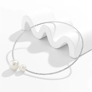 Personality Pearl Geometric Collar Necklace Small Classic