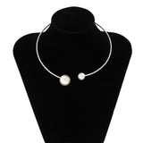 Personality Pearl Geometric Collar Necklace Small Classic