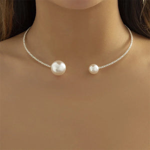 Personality Pearl Geometric Collar Necklace Small Classic