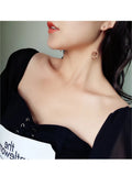 Crystal Tassel Earrings Hypoallergenic Titanium Steel