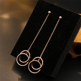 Crystal Tassel Earrings Hypoallergenic Titanium Steel