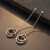 Crystal Tassel Earrings Hypoallergenic Titanium Steel