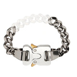 Metal Lock Buckle Bracelets Acrylic Cuban Chain Accessory