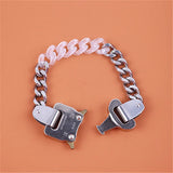 Metal Lock Buckle Bracelets Acrylic Cuban Chain Accessory