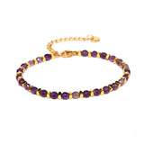 Amethysts Beads Braided Yoga Wrap Bangle