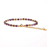 Amethysts Beads Braided Yoga Wrap Bangle