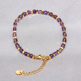 Amethysts Beads Braided Yoga Wrap Bangle