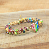 Heart Shape Stone Braided Friendship Wrap Bracelet