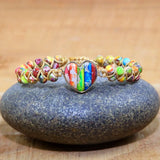 Heart Shape Stone Braided Friendship Wrap Bracelet