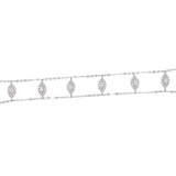 925 Silver Water-drop Choker Necklace CZ Double Chain Short Necklaces