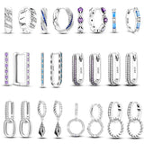 925 Silver Moon Star Pave Earrings Wedding Party Jewelry