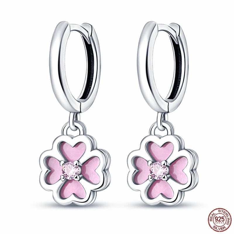 925 Silver Moon Star Pave Earrings Wedding Party Jewelry