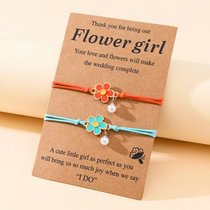 Colorful Flower Bracelet for Women, Adjustable Charm Jewelry Gift