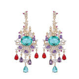 French Temperament 925 Silver Earrings with Zircon Tassels