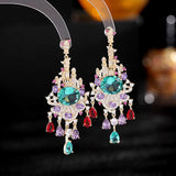 French Temperament 925 Silver Earrings with Zircon Tassels