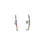 925 Silver Long Stud Earring With Zirconia for Women