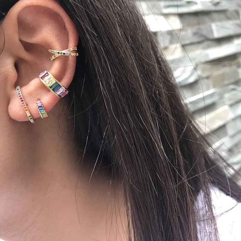 925 Silver Long Stud Earring With Zirconia for Women