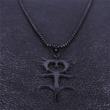 Ghostemane Stainless Steel Charm Necklace Silver Jewelry N3789S03
