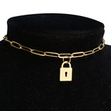 Cuban Link Choker Necklace Stainless Steel Punk Women's Clavicle Chain