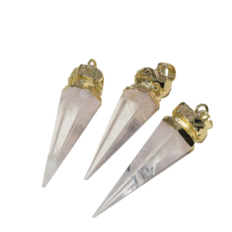 Clear Quartz Crystals Necklace Pendants Natural Women's Jewelry Arrow Stone 5pc